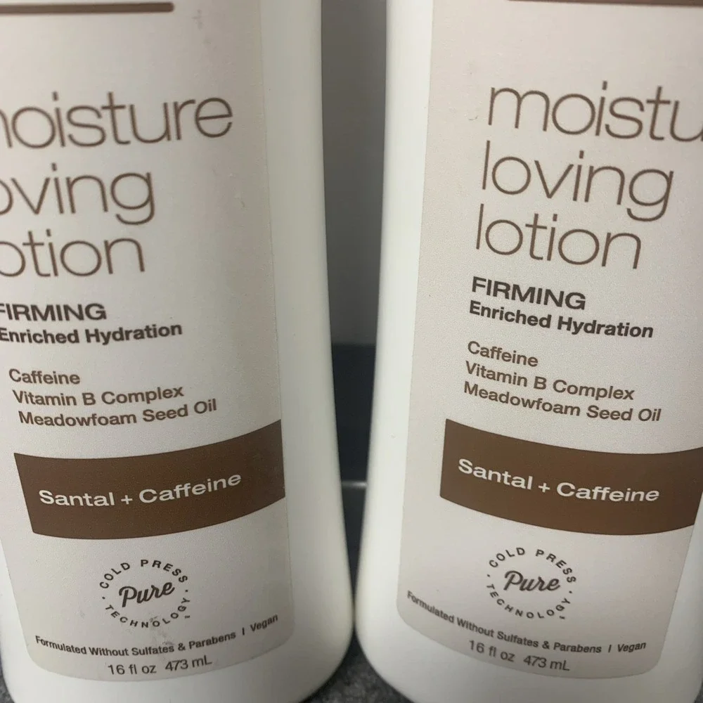 2 Pack Lot Raw Sugar Moisture Loving Firming Lotion Santal + Caffeine - 16 fl oz